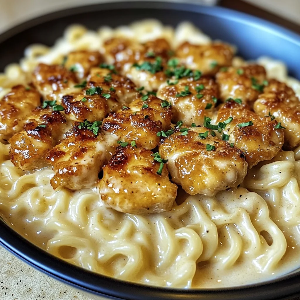 Cafeteria Noodles with Garlic Butter Chicken