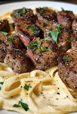 Cajun Spiced Steak Bites with Creamy Fettuccine Alfredo