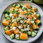 Cantaloupe Melon Salad With Cucumber & Feta
