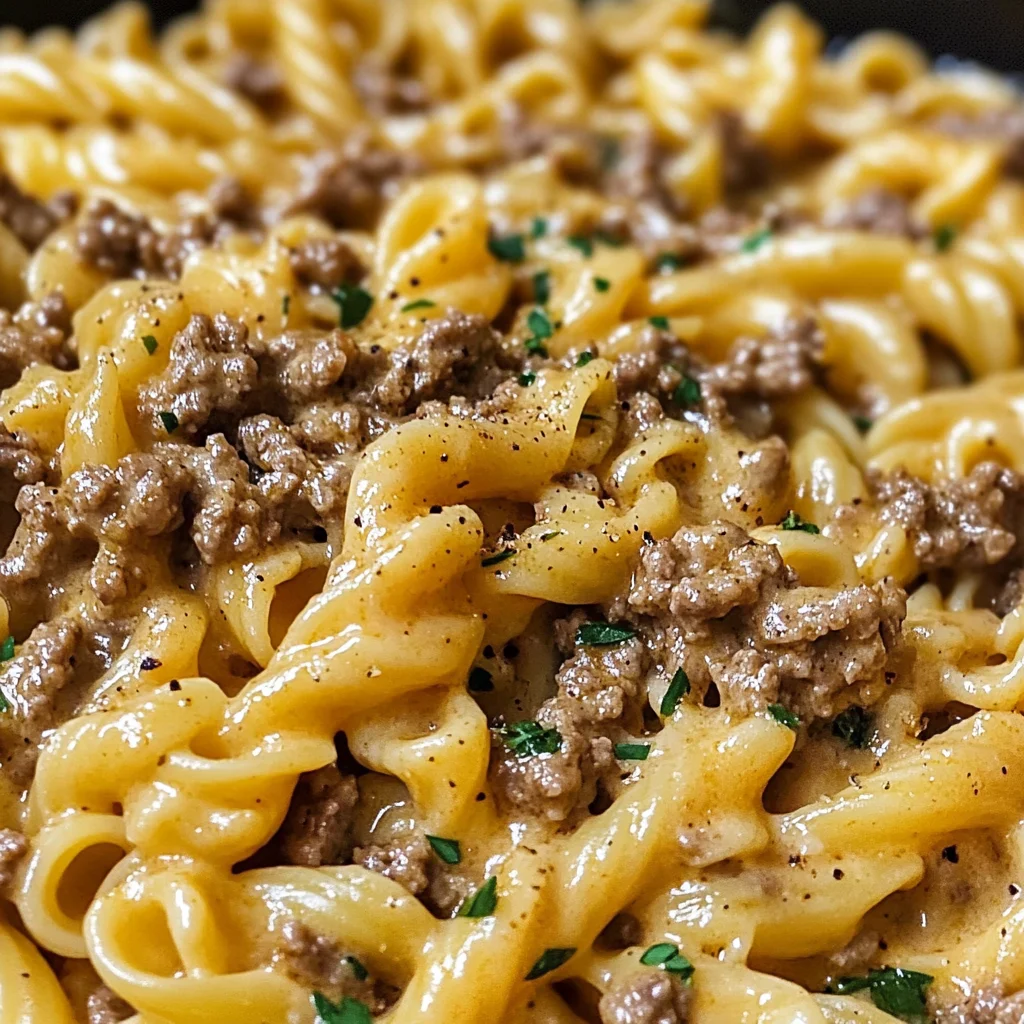 Creamy One-Pot Beef & Garlic Butter Pasta