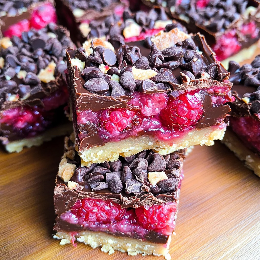 Dark Chocolate Raspberry Pie Bars