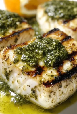 Grilled Halibut with Pesto Sauce Recipe