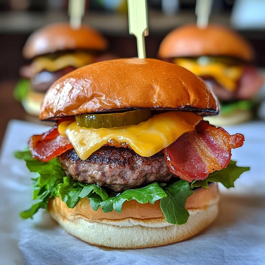 Grilled Sirloin Sliders with Turkey Bacon