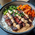 Korean BBQ Steak Bowls with Creamy Sauce