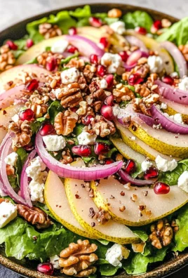 Pear Salad with Creamy Pomegranate Dressing