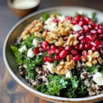 Pomegranate, Kale, and Wild Rice Salad with Walnuts and Feta
