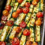 Roasted Parmesan Zucchini and Tomatoes