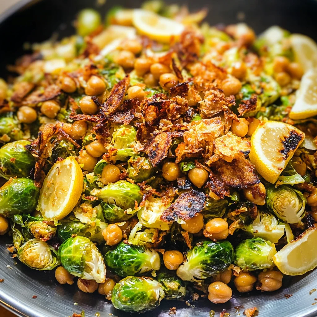 SHREDDED SPROUT, CRISPY CHICKPEA & CHARRED LEMON SALAD
