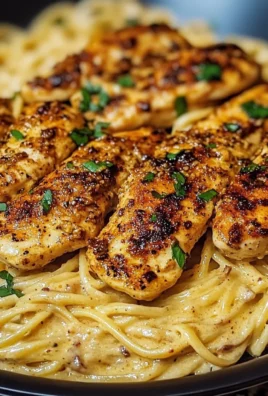 Spicy Cajun Chicken Linguine in Creamy Garlic Parmesan Sauce
