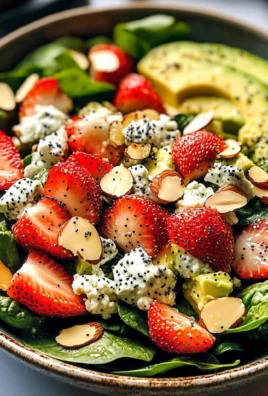 Strawberry Avocado Spinach Salad with Poppyseed Dressing
