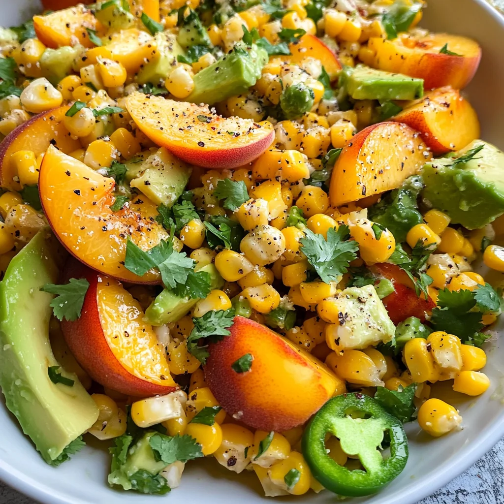 Sweet Corn Salad with Peaches