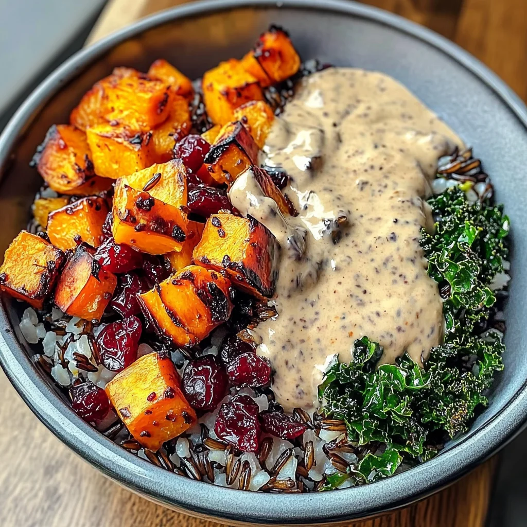 Vegan Squash & Wild Rice Bowl with Maple Tahini