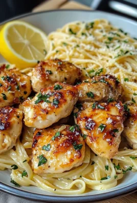 Zesty Lemon Butter Chicken served with creamy parmesan linguine