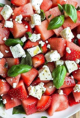 4 Ingredient Watermelon Feta Basil Salad