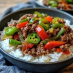 Beef and Pepper Rice Bowls