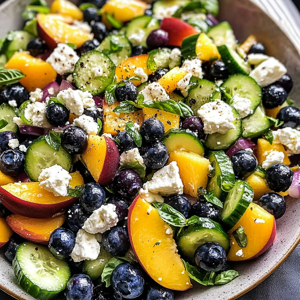Blueberry Peach Feta Salad