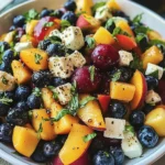 Blueberry Peach Feta Salad