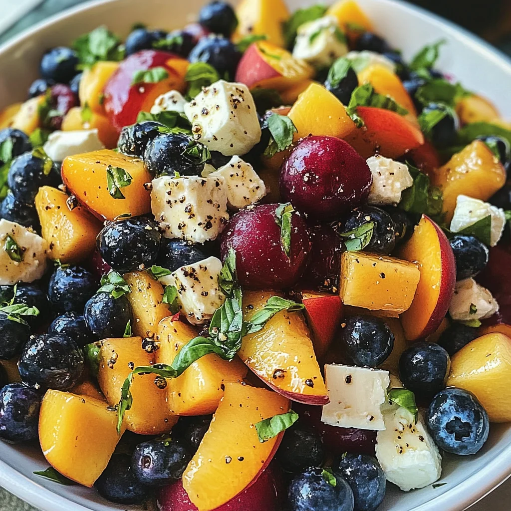 Blueberry Peach Feta Salad