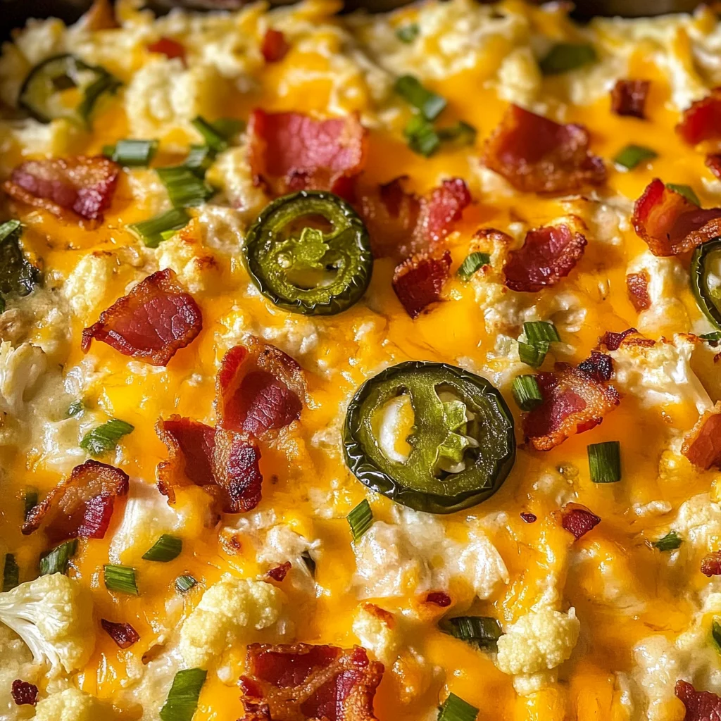 Cauliflower Jalapeno Popper Casserole