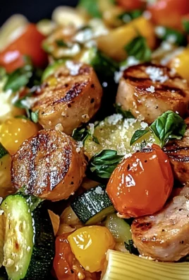 Chicken Sausages with Zucchini, Tomatoes, and Pasta Recipe