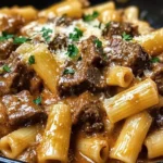 Creamy Garlic Beef Pasta
