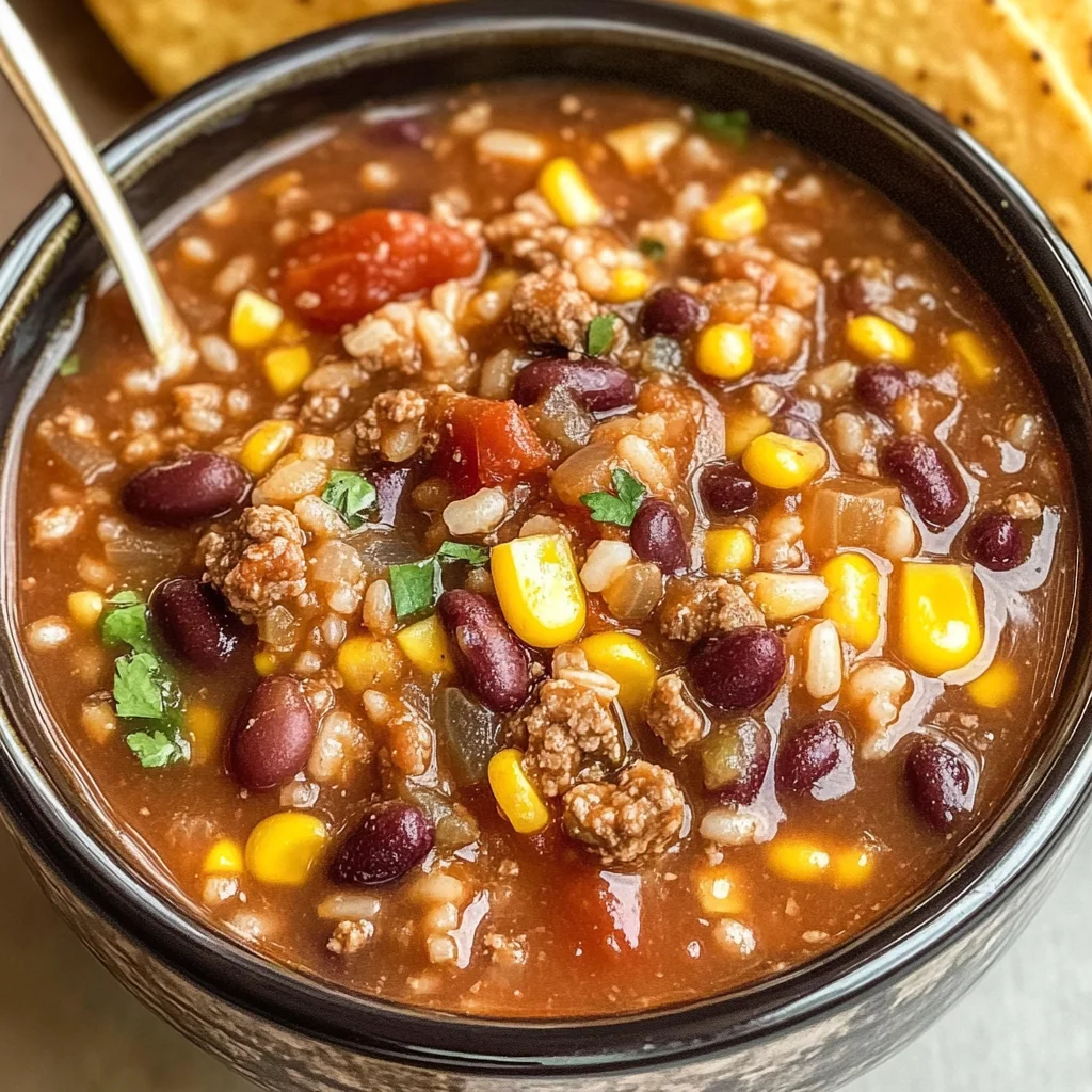 Crock Pot Taco Rice Soup Recipe