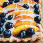 Easy Blueberry Peach Tart with Vanilla Glaze