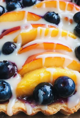 Easy Blueberry Peach Tart with Vanilla Glaze