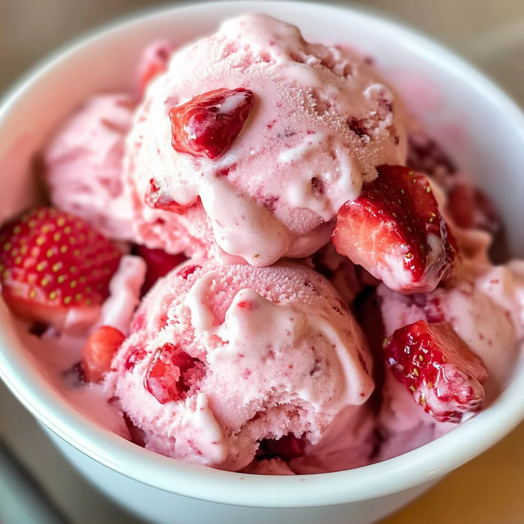 Homemade Strawberry Ice Cream