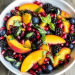 Honey Lime Basil Peach Fruit Salad