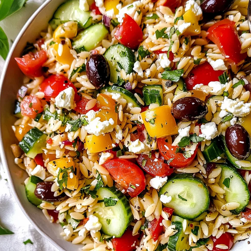 Orzo Pasta Salad Recipe with Feta
