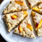 Peach Scones with Honey Vanilla Glaze