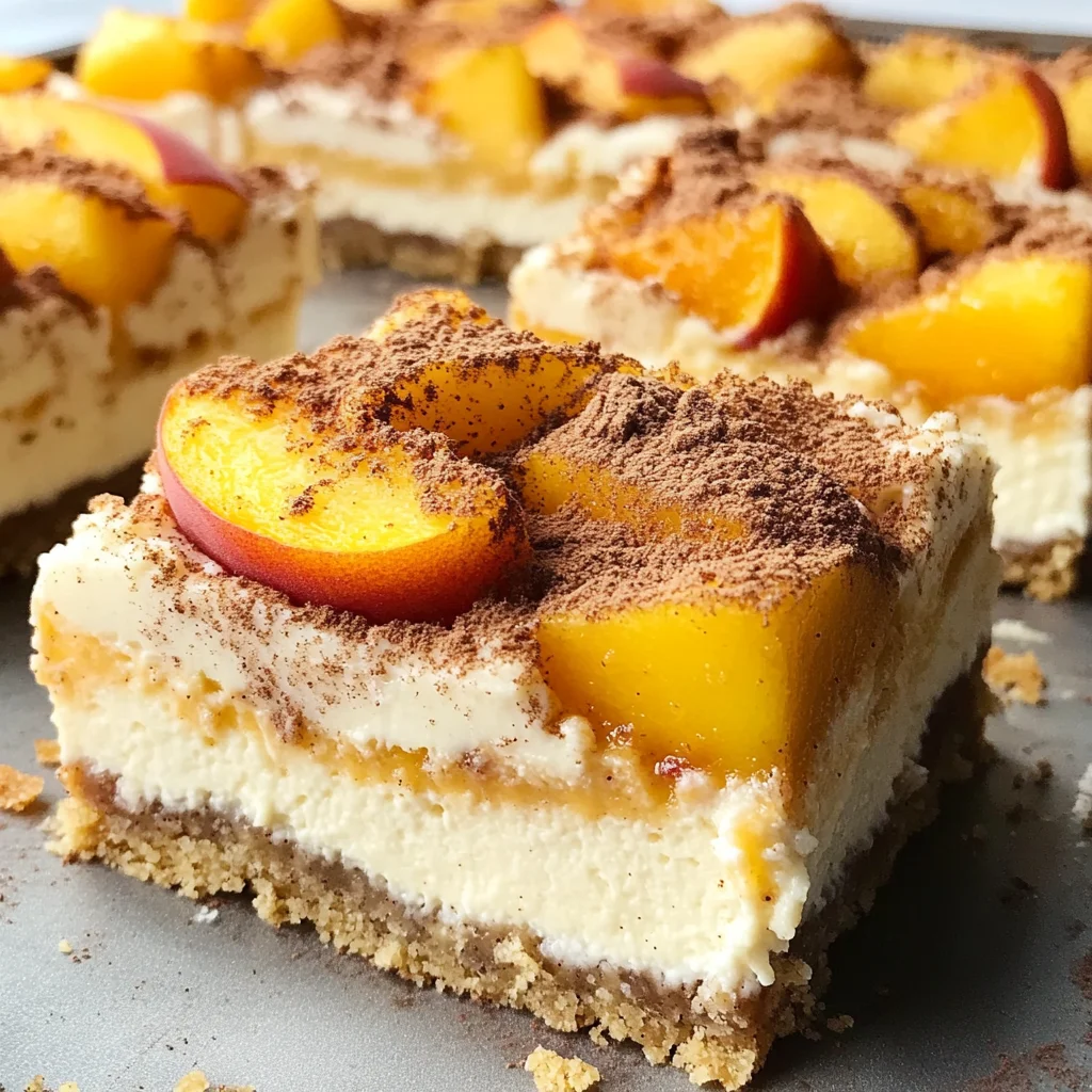 Peaches and Cream Desserts: Irresistible Peach Cobbler Cheesecake Bars for Every Occasion