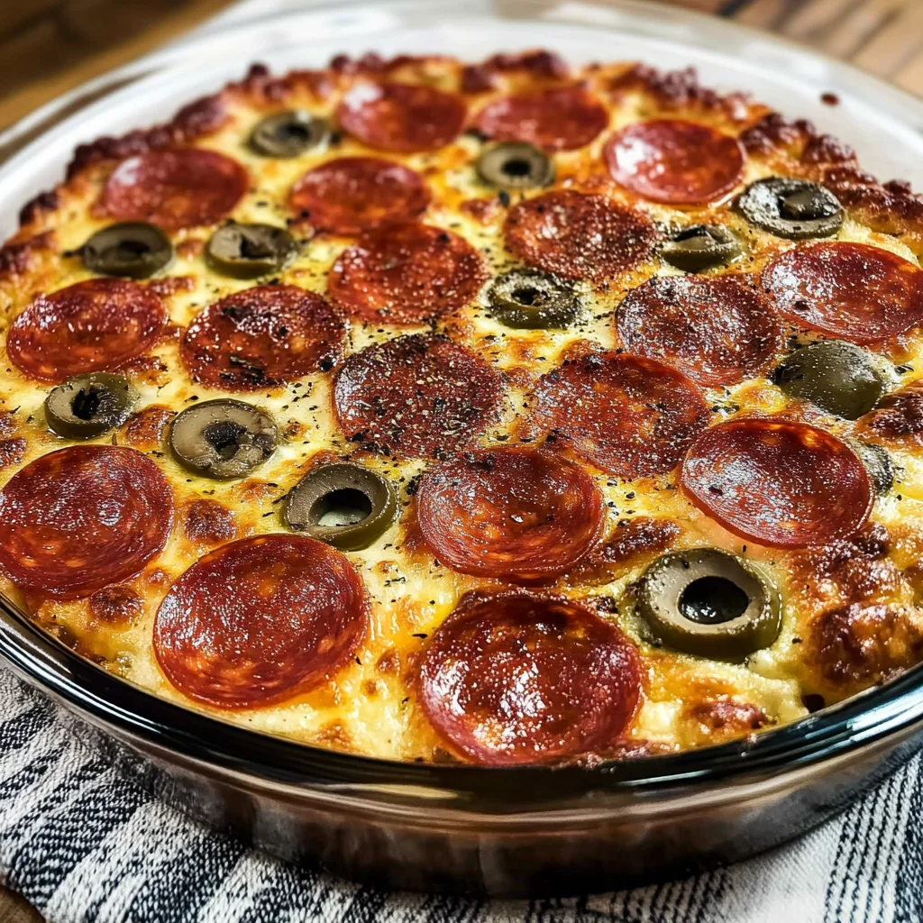 Pepperoni Pizza Keto Crustless Quiche