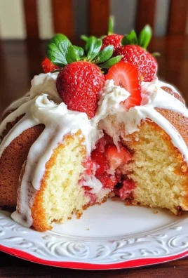 Strawberry bundt cake with swirl