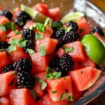 Watermelon Blackberry Lime Salad