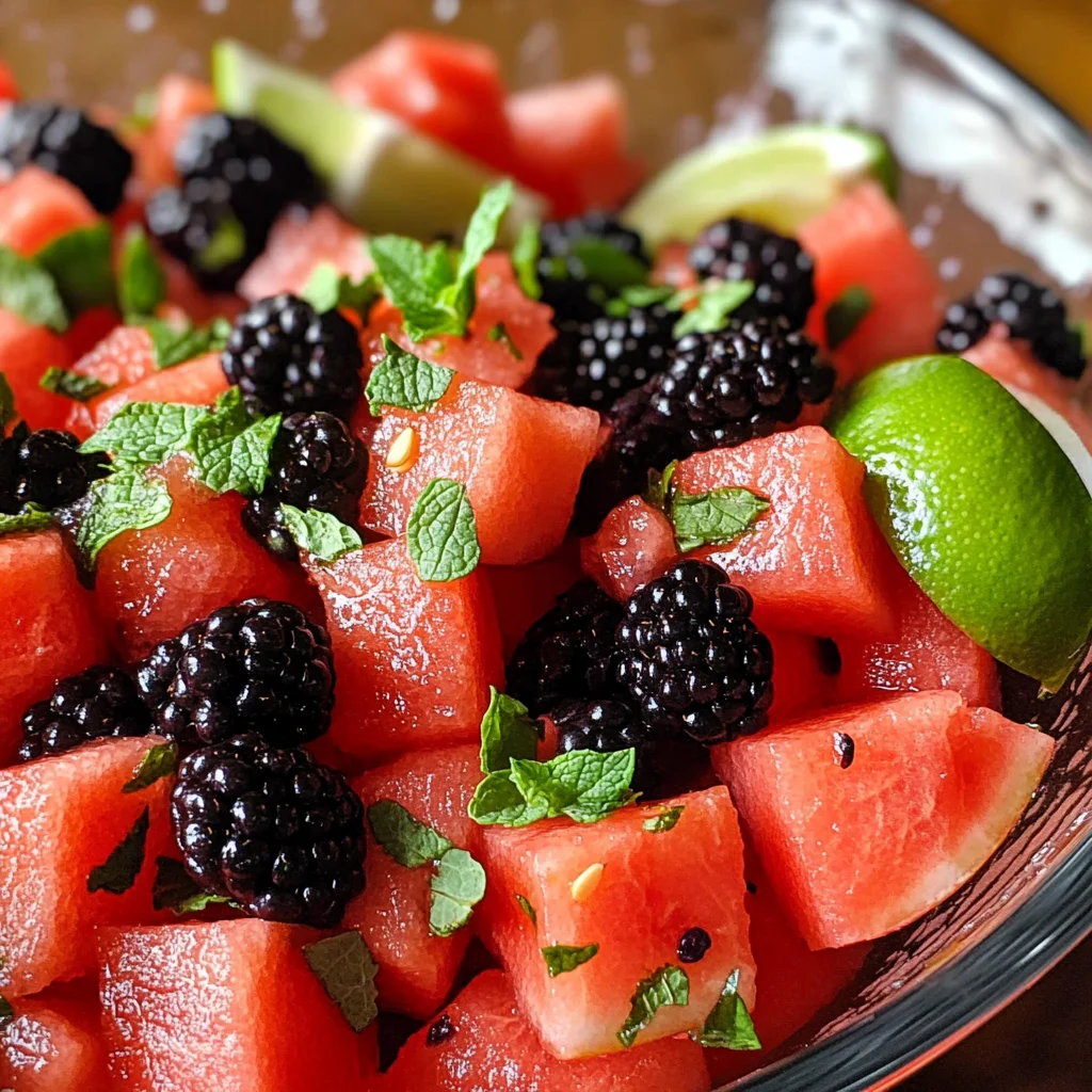 Watermelon Blackberry Lime Salad