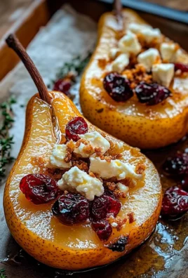Baked Pears with Feta, Honey, and Cranberries