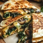 Baked Spinach Mushroom Quesadillas
