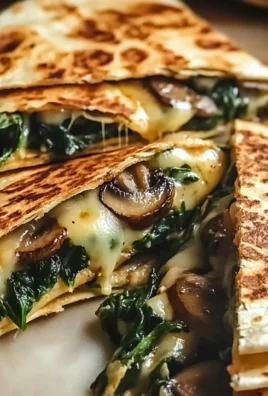Baked Spinach Mushroom Quesadillas