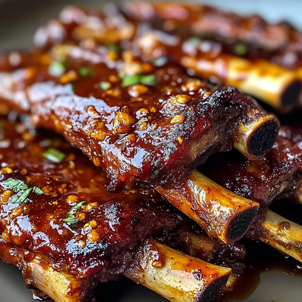 Charred Sticky Lamb Ribs Glazed with Harissa, Maple & Smoked Paprika