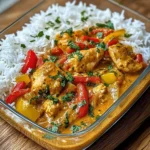 Chicken Curry with Bell Peppers & Fluffy Rice
