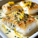 Coconut Lemon Cream Baked Cod