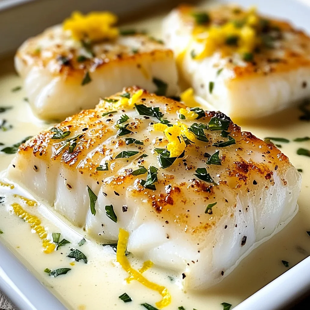 Coconut Lemon Cream Baked Cod