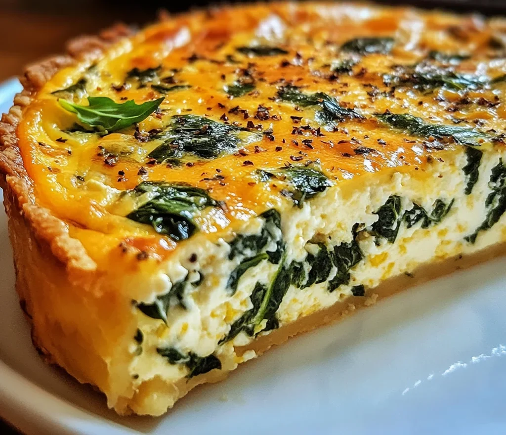 Cottage Cheese and Spinach Crustless Quiche