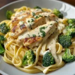 Creamy Chicken Alfredo with Broccoli & Fettuccine