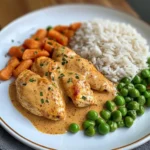 Creamy Paprika Chicken with Rice & Buttered Veggies