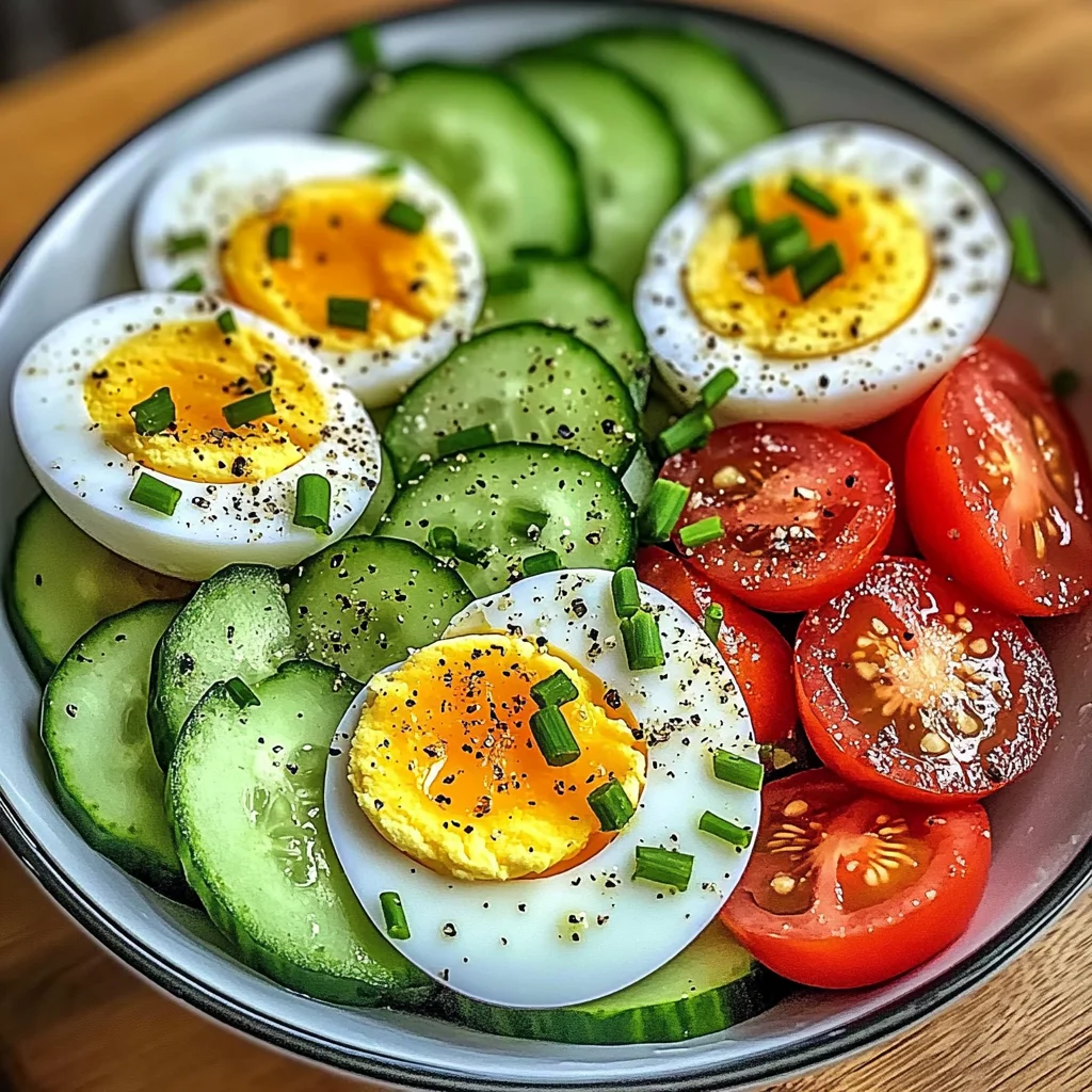 Egg, Cucumber & Tomato Salad Bowl