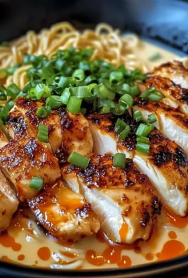 Fiery Chicken Ramen with Creamy Garlic Sauce