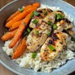 Garlic Butter Chicken Bowl with Roasted Carrots & Rice